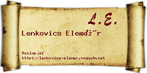 Lenkovics Elemér névjegykártya