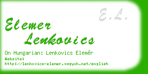 elemer lenkovics business card